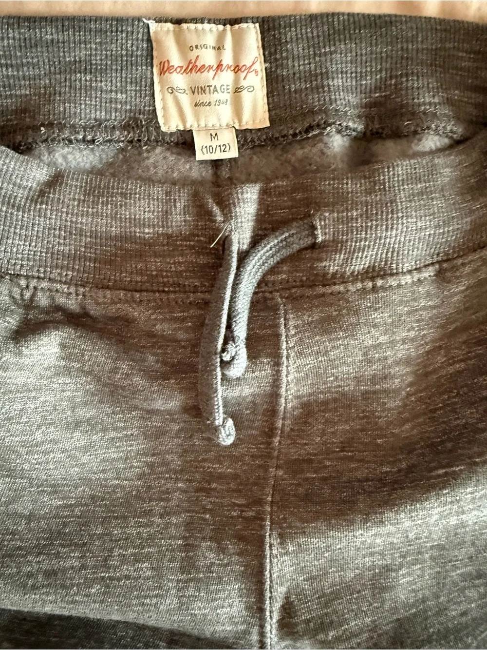 Weatherproof Vintage Boys Fleece Joggers Grey Heather Sweatpants Size M 10/12